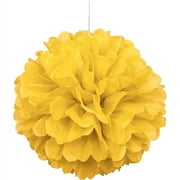 Unique Industries Yellow Birthday 16" Asymmetrical Shaped Tissue Paper Hanging Pom Poms