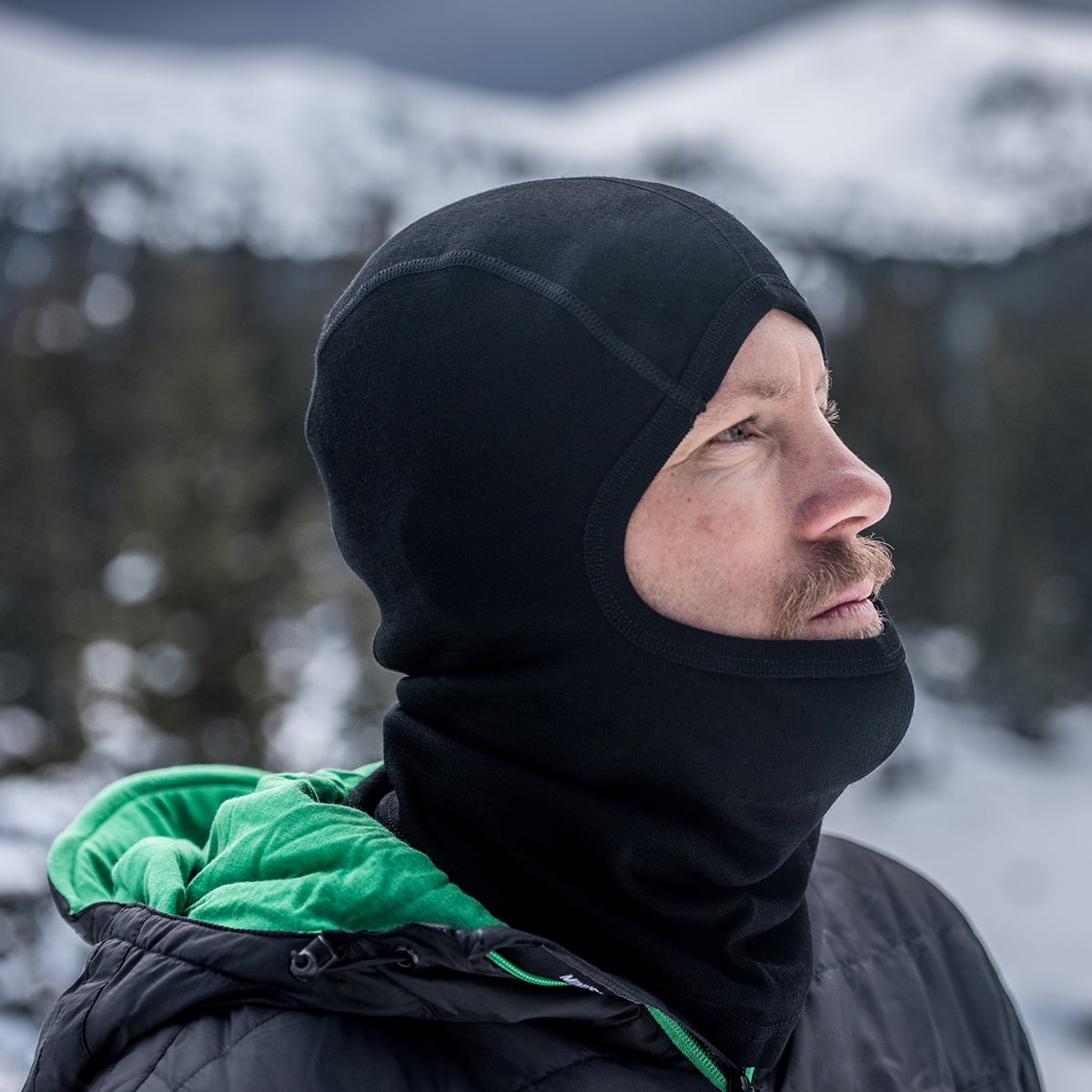 100% Merino Wool Balaclava - Winter Ski Mask - Face Mask - Cold Weather Gear - Black - One Size