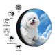 thumbnail image 4 of Fotbe Cute Cloud Bichon Frise Funda de Llanta de Repuesto con Estampado, Engrosada, Ajuste Universal para Jeep, Remolque, RV, SUV, Camión-15 inch, 4 of 6
