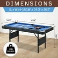 thumbnail image 7 of 5.3 ft Portable Pool Table – Foldable Billiard Table with Complete Accessories for Indoor & Outdoor Game Rooms, 7 of 7