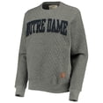 thumbnail image 2 of Women's Pressbox Heather Charcoal Notre Dame Fighting Irish Moose Quilted Pullover Sweatshirt, 2 of 4