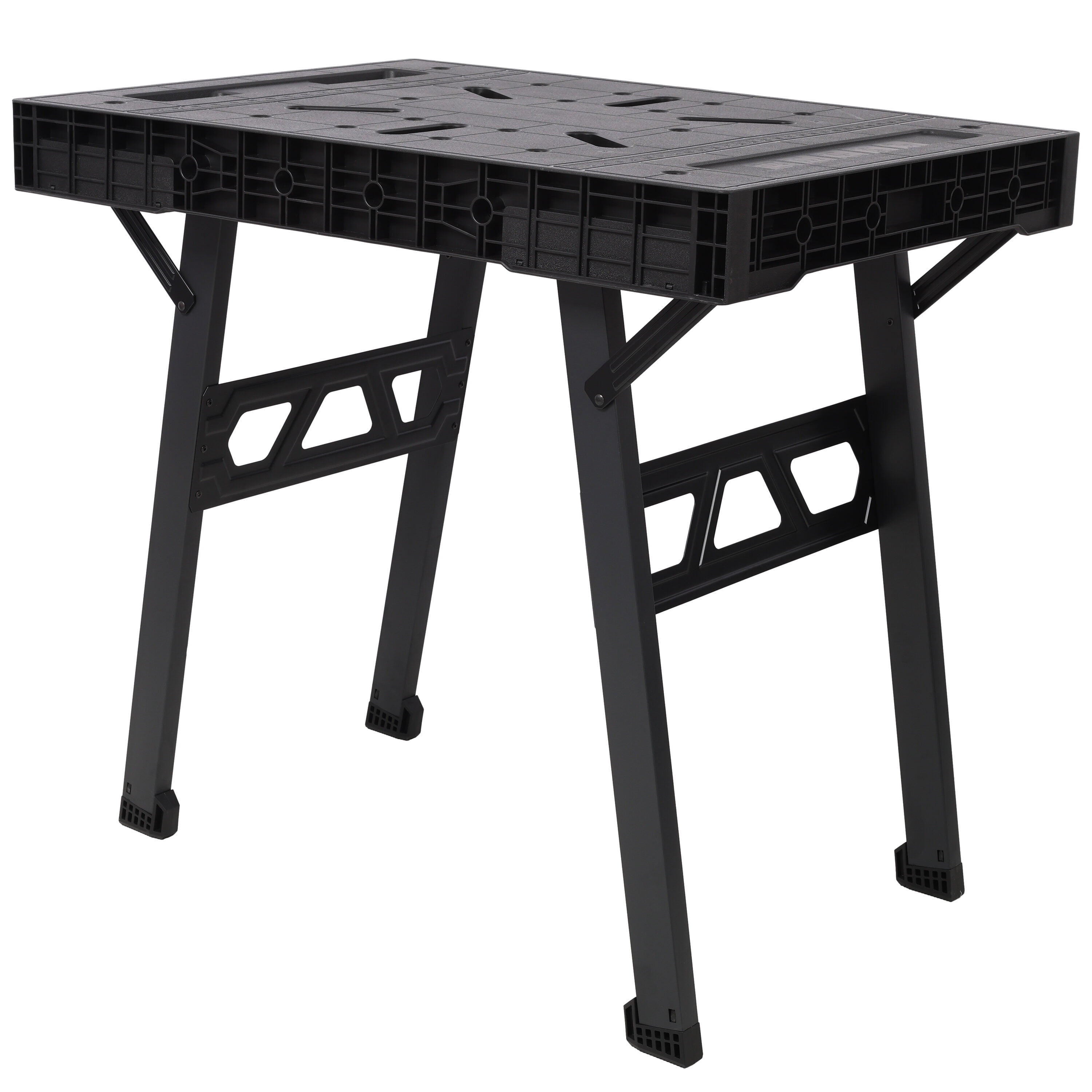Foldable Workbench - 1650 LBS Capacity Portable Workstation for Garage & Workshop (Black)