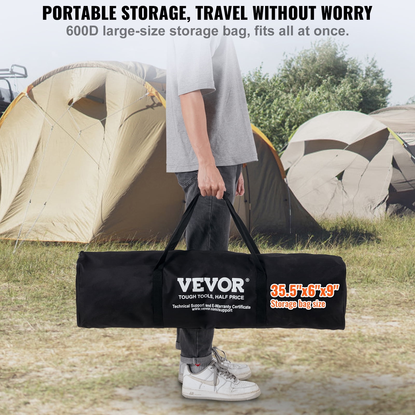 VEVOR Volleyball and Badminton Set, Outdoor Portable Badminton Net, Adjustable Height Steel Poles, Professional Combo Set with PVC Volleyball, Pump, Carrying Bag, Plastic Badminton Easy Setup