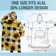 thumbnail image 4 of Oversized Wearable Blanket Hoodie,Black White Gray Checker Sunflower Pattern Sherpa Blanket Hoodie with Super Pockets,Super Warm Fuzzy Pullover for Women & Men, 4 of 6