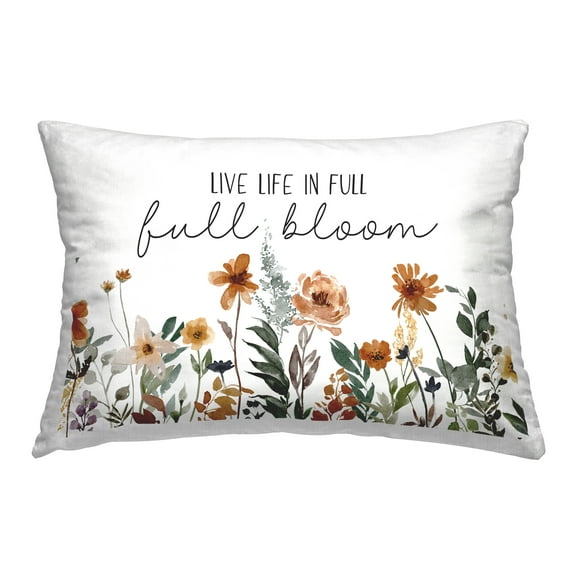 Stupell Industries Full Bloom Sentiment Decorative Printed Throw Pillow Design by JJ Design House LLC.