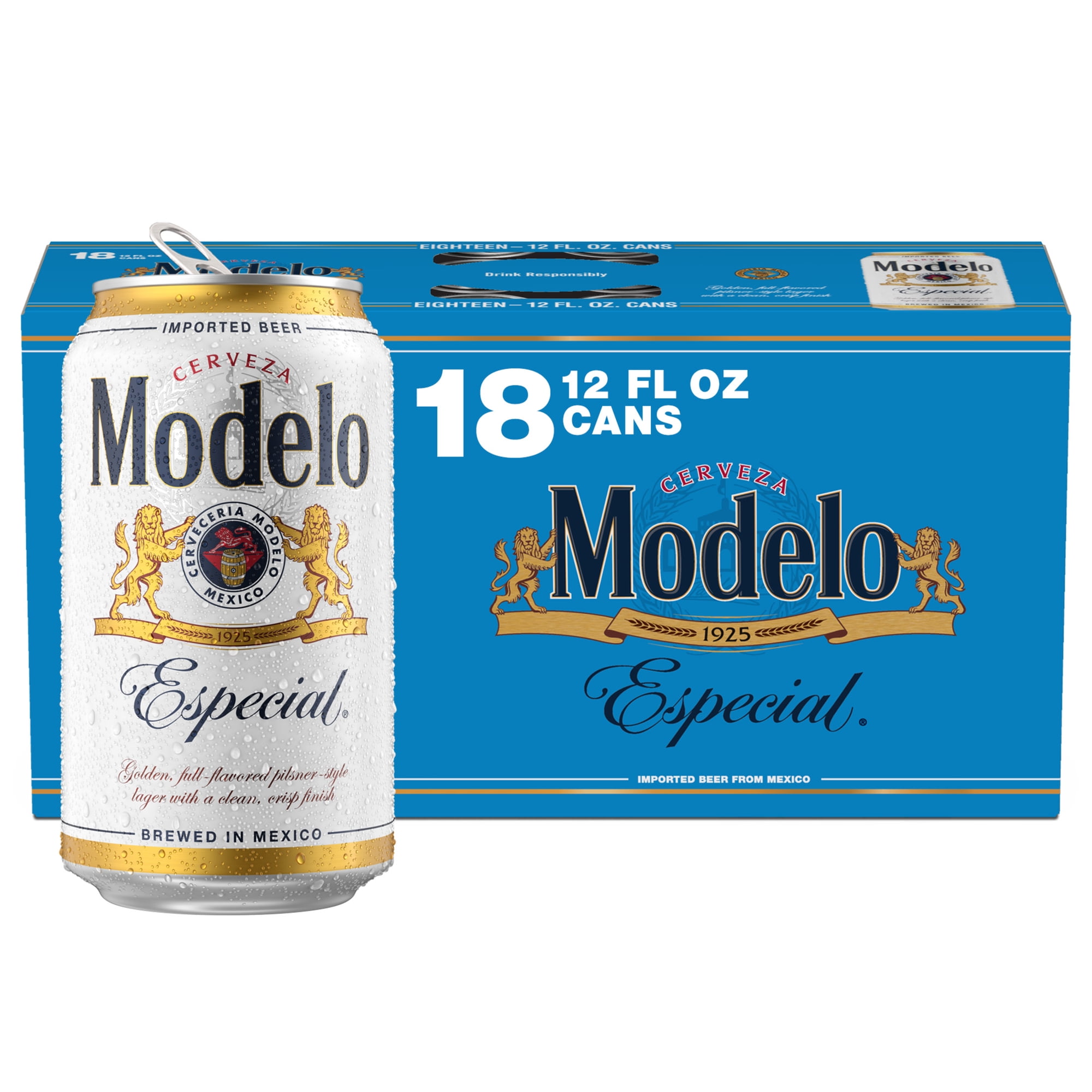 Modelo Especial Mexican Lager Import Beer, 18 Pack 12 fl. oz. Cans, 4.4% ABV
