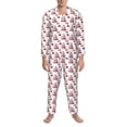 thumbnail image 3 of Lsque Strawberry Blueberry Cream Cake Pattern Long Sleeve Pajama Set for Men - Soft 2-Piece Sleepwear and Loungewear Set with Pockets, Comfy Nightwear-XX-Large, 3 of 7