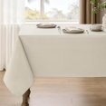 thumbnail image 2 of Cream Table Cloths Rectangular 60 x 144 Inch (12-14 Seats),Waterproof & Stain Resistant Wrinkle-Free Damask Tablecloth Covers for Dining Kitchen Buffet Table, Wedding Indoor Outdoor, 2 of 9