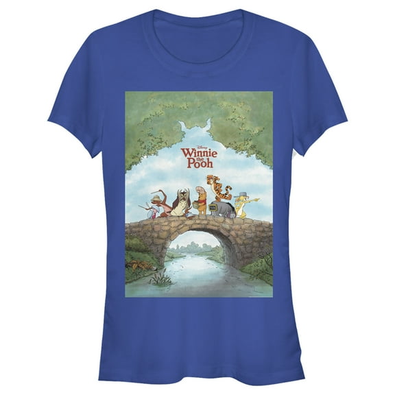 Junior's Winnie the Pooh Adventure Poster Graphic Tee Royal Blue Large