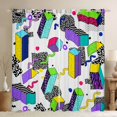thumbnail image 1 of Erosebridal Colorful Geometric Curtains Pack of 2 (42x90), Square Rectangle 30%-50% Black Out Curtains, Leopard Print Decor, 1 of 5