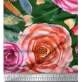 thumbnail image 1 of Soimoi Velvet Fabric Leaves & Rose Flower Print Sewing Fabric Yard 58 Inch Wide, 1 of 1