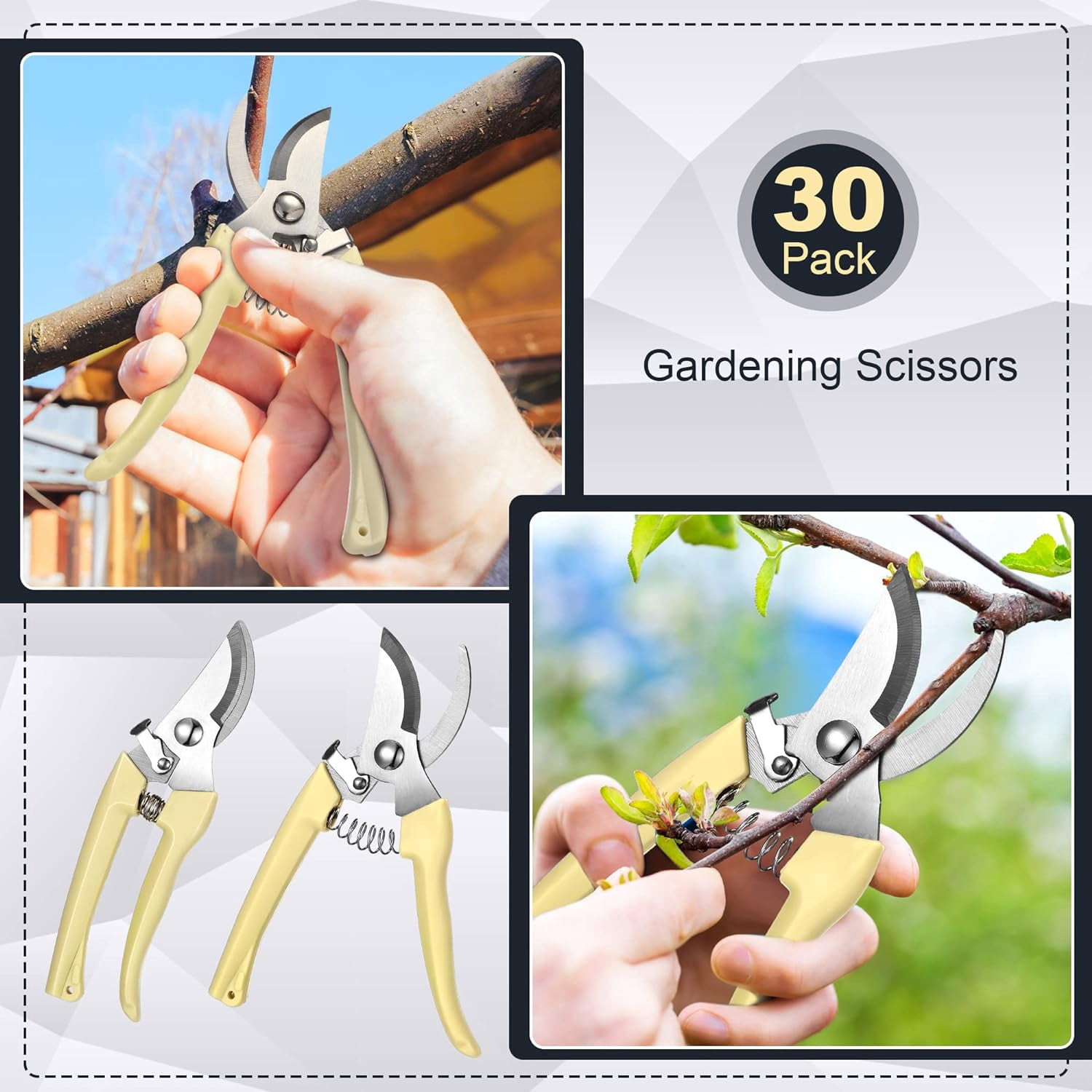 30 Garden Flower Shears Pruning Scissors Heavy Duty Plant Scissors Trimming Garden Clippers Hand Tree Pruner for Yard Gardening Plants Hedge Flower Tree Cutting Secateurs