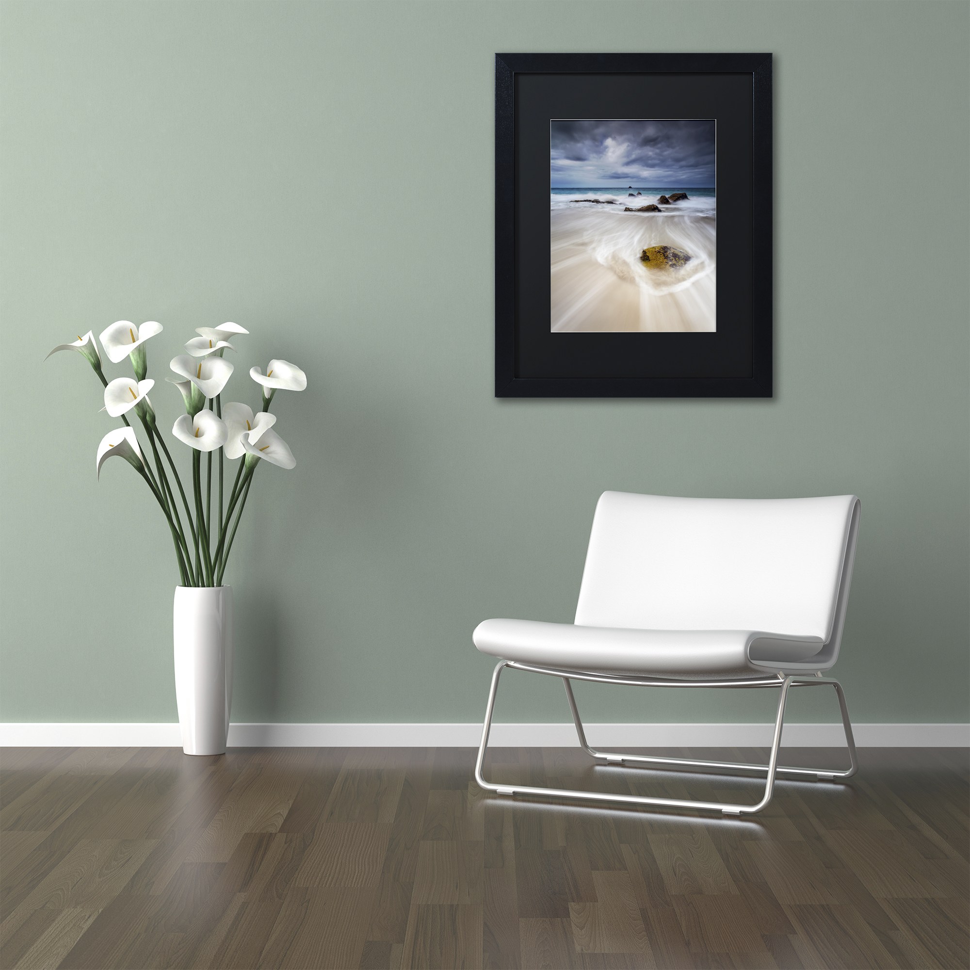 Trademark Fine Art "Waveguide" Canvas Art by Mathieu Rivrin, Black Matte, Black Frame