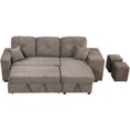 thumbnail image 5 of 95" W Reversible Sectional Sleeper Couch with Chaise Left/Right Hande, 2 in 1 Pull-Out Sofa Bed with Side Shelf and 2 Stools, L-Shape Velvet Corner Sofa & Couches with Chaise, 5 of 9