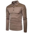 thumbnail image 3 of LilyLLL Men's Long Sleeve Collared T Shirt Pique Casual Workwear Shirt Tops, 3 of 4