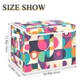 thumbnail image 5 of Yayeee Collapsible Cube Storage Bin with Lid Fabric Closet Decorative Basket with Handles, Pink Geometric, 5 of 7