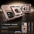 thumbnail image 4 of KOMI Compatible for iPhone 16e Case with Screen Protector - Slide Camera Cover Protective Phone Case with Ring Stand, Heavy Duty Shockproof Rugged Bumper for iPhone 16e Accessories, 4 of 5