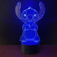 thumbnail image 5 of Lámpara de noche LED 3D de Stitch, lámpara de noche de Stitch, 16 colores, lámpara de escritorio 3D decorativa, luz nocturna con control remoto táctil y alimentación por USB para niños., 5 of 5