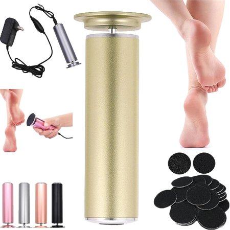 Versaselect Electric Foot Callus Remover, Sanding Disc Electric Callus Remover for Feet, Electric Foot Polisher 360 Rotation with 60pcs Sanding Discs Give Feet Back Tender (Gold)
