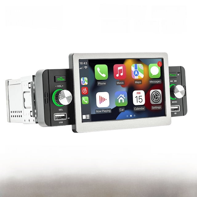 Reproductor MP5 para coche de 5 pulgadas, interconexión de teléfono móvil, radio Bluetooth para coche, carplay con cable/inalámbrico + Auto