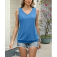 thumbnail image 4 of Women's Sleeveless V-Neck Tank Top Loose Fit Basic T-Shirt｜Soft Lightweight Summer Casual Blouse, 4 of 6