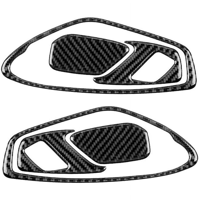 Para Camaro 2016-2020, marco de manija de puerta interior de coche de fibra de carbono, cubierta embellecedora, pegatina para puerta, fibra de carbono negra, fibra de carbono negra