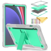 SaniMore Case for Samsung Galaxy Tab S9 11" 2023, Full-body 3 Layers Rugged Kickstand Hybrid Case [Cmera Protection] [Pen Holder] [Shock Absorbent] Cover for Galaxy Tab S9 X710/X716B/X718U, Green