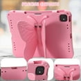 thumbnail image 4 of Allytechgroup Kids Case for iPad Air 13 Inch M2 2024/iPad Pro 13 Inch M4/ iPad Pro 12.9 (2018/2020/2021/2022), Cute Butterfly Rotating Stand Lightweight Kids Friendly Shockproof Case, Pink, 4 of 6
