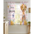 thumbnail image 4 of Spring Cow Sheer Curtains 54 Inch Length 2 Panels Set for Living Room/Bedroom, Summer Sunflower Botanical Pink Plaid Kitchen Curtains Grommet Semi-Sheer Curtains Drapes Window Treatments 42"x54"x2, 4 of 7