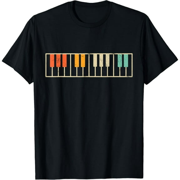 Piano Musical Instrument Retro T-Shirt mens t shirt，black，women，funny，misfits，men，journey