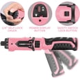 thumbnail image 6 of Electric Screwdriver, 8V Max 10Nm Pink Cordless Screwdriver Rechargeable Set with 82 Accessory Kit and Charger in Carrying Case, 21+1 Cluth, Dual Position Handle, LED Light, 6 of 8