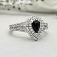 thumbnail image 6 of HeartsAndYou 2.7ct Engagement Ring for Women Pear Cut Moissanite Split Shank Dual Halo 18k White Gold over Silver, 6 of 9