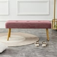 thumbnail image 2 of Sanmadrola Upholstered Bench with Wood Color Metal Legs Entryway Bench Shoe Bench Sofa Bench Dining Chair for Living Room Dining Room and Bedroom End of Bed, 44.68", Pink, 2 of 9