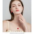 thumbnail image 3 of Linawe Red Heart Stud Earrings for Women, Hypoallergenic Titanium Mismatched Rose Gold Earring Sets for Multiple Piercing Cartilage, Gift for Her Valentines Day Anniversary, 3 of 6
