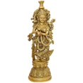 thumbnail image 3 of eSplanade - Radha Krishna Pair Kishan Krishna Murti Idol Statue Sculpture - Brass - 21" Big Size, 3 of 7