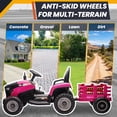 thumbnail image 6 of Joyracer 24 Volt Ride on Toys, Ride on Tractor w/ Tiltable & Detachable Trailer, 2x200W Power Car Wheels for Kids, Remote Control, Bluetooth, Shifter, Music, Pink, 6 of 11