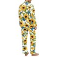 thumbnail image 4 of SEANATIVE Sunflower Butterfly Button Down Pajamas Set for Men Size 3XL Long Sleeve Top and Pants Loungewear Mens Pajama House Wear 2 Piece Daily Loungewear with Pockets, 4 of 6