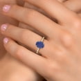 thumbnail image 4 of Gem Stone King 10K Two Tone Gold Blue Lapis and Lab Grown Diamond Engagement Ring for Women | 2.20 Cttw | Oval 9X7MM | Gemstone Birthstone | Size 6, 4 of 6
