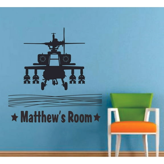 Military Jet Airplane Silhouette Cartoon Decors Wall Sticker Art Design Decal for Girls Boys Kids Room Bedroom Nursery Kindergarten House Fun Home Decor Stickers Wall Art Vinyl Decoration (27x30 inch)