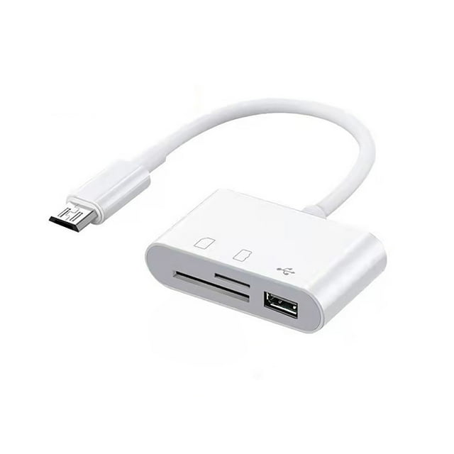 Lecteur de Carte Micro-USB - Double Fente, Prend en Charge SD/TF, 256 Go, Plug&Play - pour Transfert de Données Mobile/ordinateur