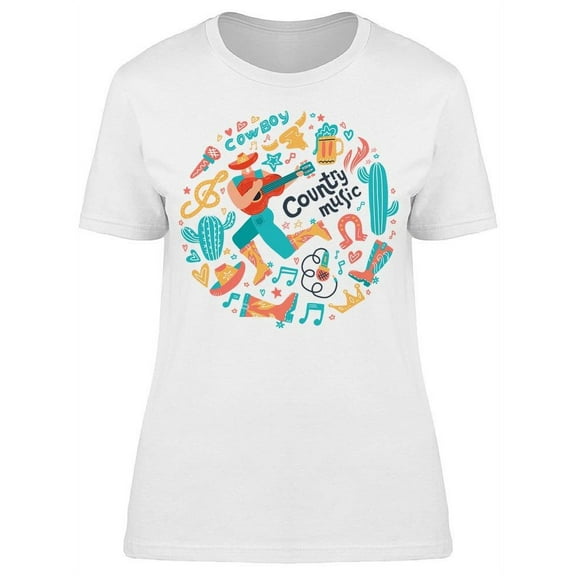 Country Music. Folk Art T-Shirt Women -Image by Shutterstock, Female Small