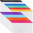 thumbnail image 1 of YWC-24pcs Poly Zip Envelope, Plastic Envelope, Reusable Envelopes, 9 x 4.7 Inches, A6 Size, 10 Colors, for Office Supplies, 1 of 4