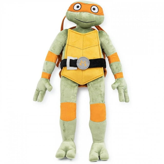 Les Tortues Ninja Michelangelo Coussin Compagnon, un Coussin Décoratif Doux et Câlin en Microfibre 100 % polyester. Cet Oreiller Multicolore Présente le Masque orange Emblématique de Michelangelo, le Corps Vert et une Coquille Détaillée avec une Ceinture Affichant un Emblème « m ». Parfait pour le Temps de Jeu, l'Heure de la Sieste Ou l'Heure du Coucher, Il Est durable et Facile à Repérer et à Nettoyer.