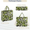 thumbnail image 6 of FORMRS Womens Corduroy Tote Bag Crossbody Shoulder Handbag with Pocket, Green Flower Pattern, 6 of 7