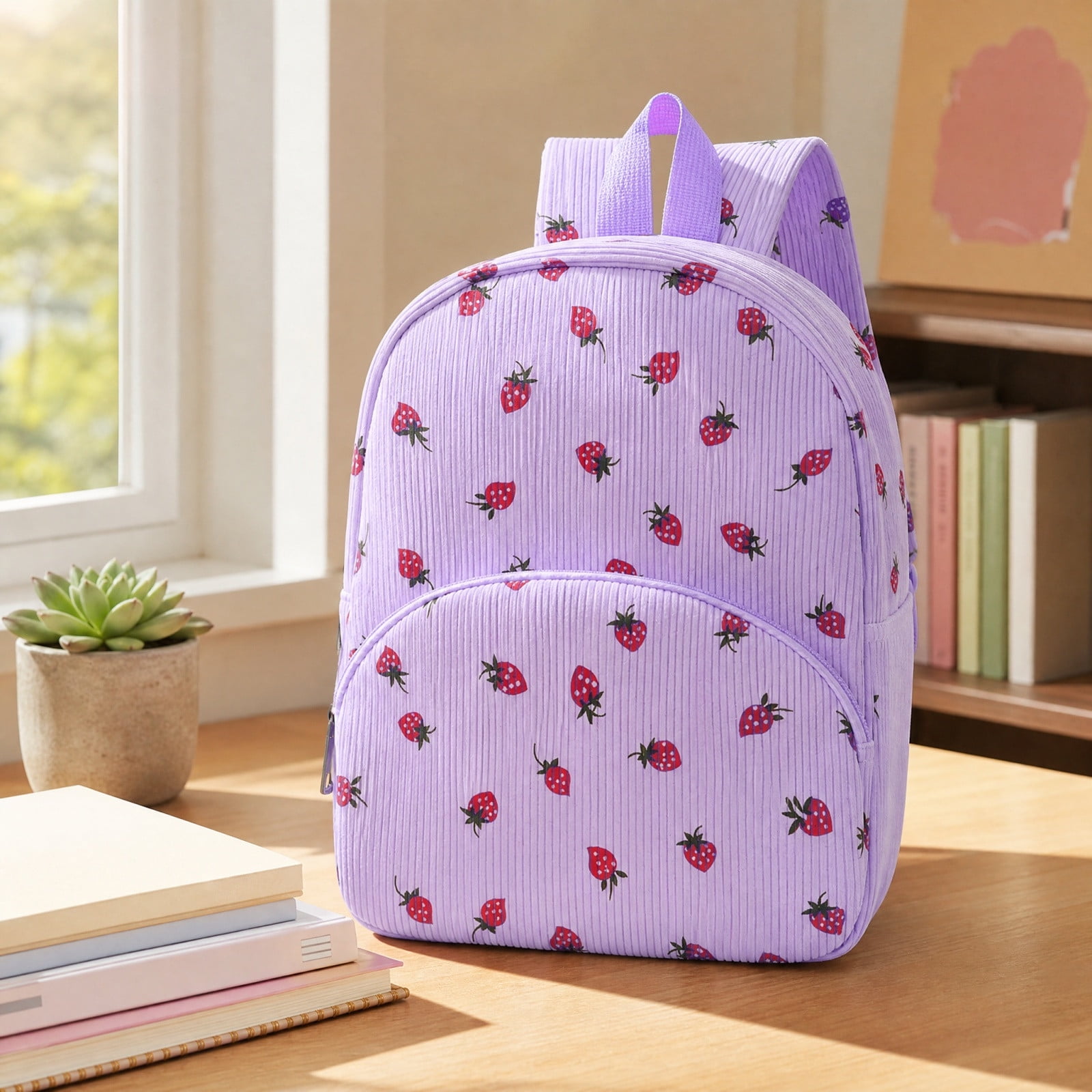 Wzzjkit Cute Backpack Soft Corduroy Backpack for Girls Boys, Lightweight Mini Bookbag for Daycare Travel Daily Use