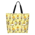 thumbnail image 2 of Kuqiui Garden Honeybee Gnomes Print Tote Bag,Zipper Tote Bag for Women,Tote Bag Inner Pocket Pattern Lightweight Daily Bag Book Bag, 2 of 9