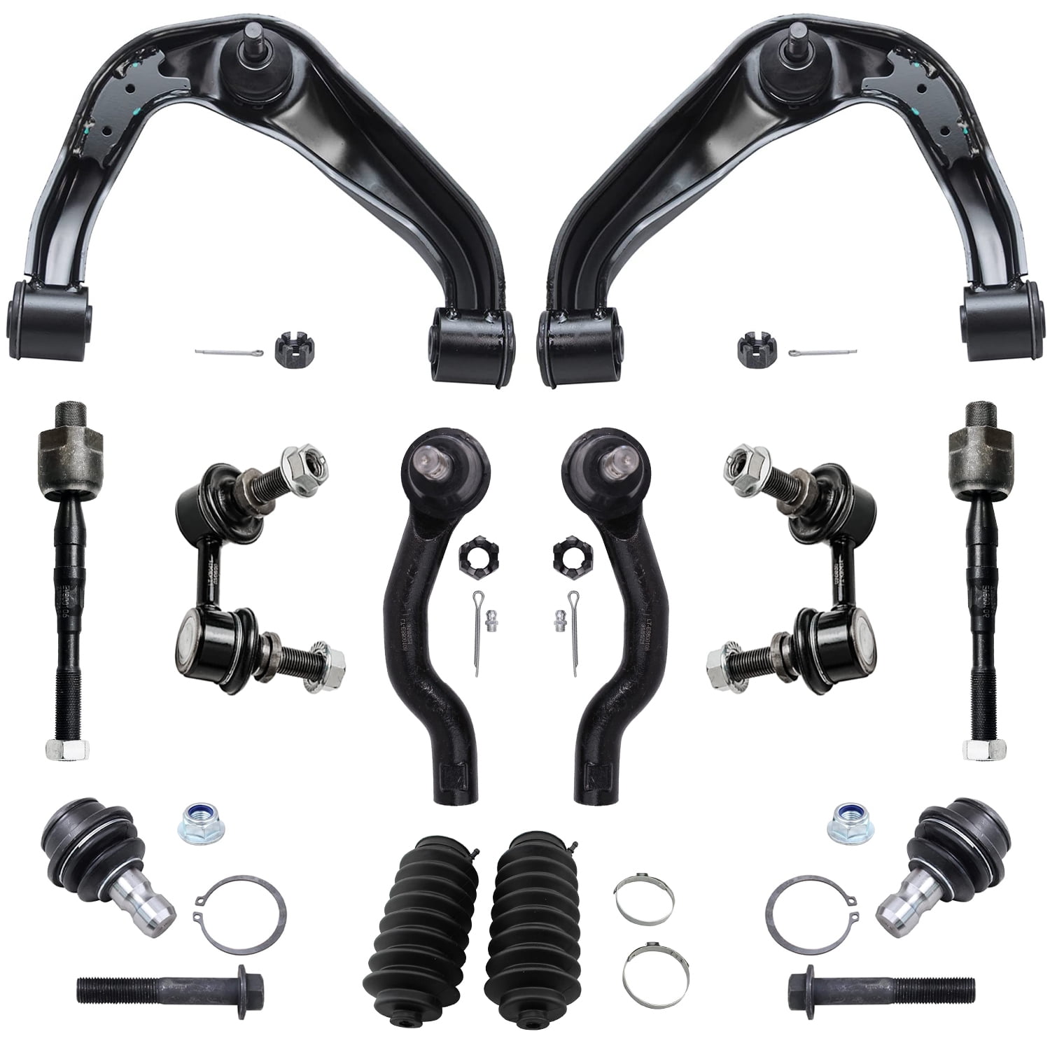 Detroit Axle Front Upper Control Arms Sway Bars Tie Rods Replacement for Nissan Frontier