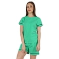 thumbnail image 3 of Inkmeso 2 Pcs Solid Sleepwear Sets For WoMen's Short Sleeve Top And Short Loungewear Set, 3 of 7