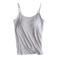 thumbnail image 5 of 3 Pcs Ladies Soft Stretch Camisole Built in Detachable Pads Thin Strap Adjustable Design Functional Shirts for Daily Occasions Shape Retaining (Orange,2XL), 5 of 5