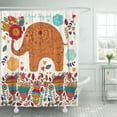 thumbnail image 1 of ABPHQTO Animal Holiday with Elephant Baby Birthday Felicitaciones Flor Vintage Anniversary Baby Impermeable Baño Cortinas de ducha Set 165x180 cm, 1 of 2